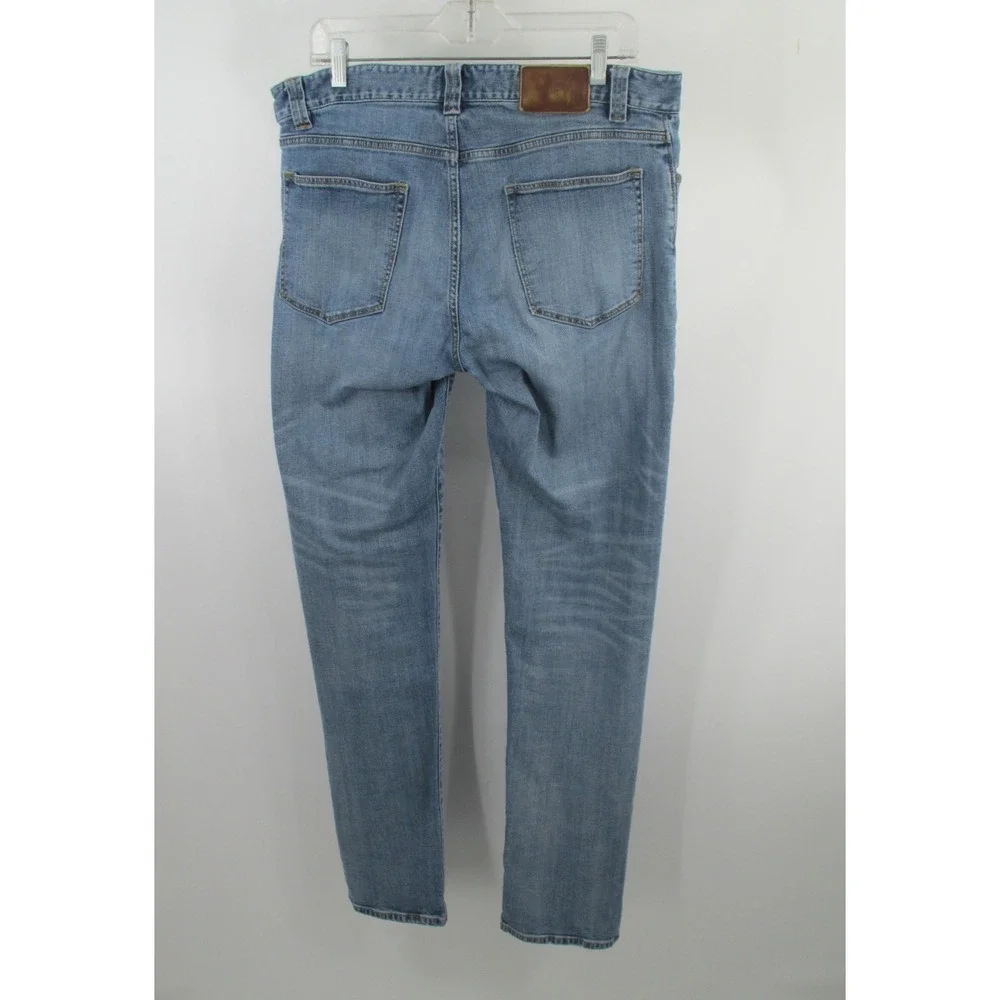 LL BEAN SIGNATURE Slim Straight Jeans Men 34x34 Blue Denim Mid Rise Stretch